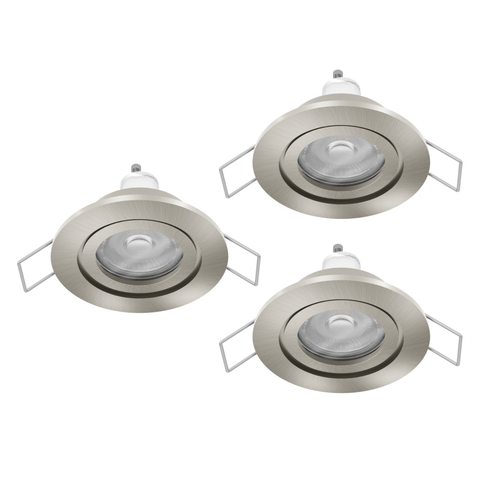 Eglo Set van 3 inbouwspotsBarranco nikkel Ø 8,4cm IP44 - 3000K - 902239